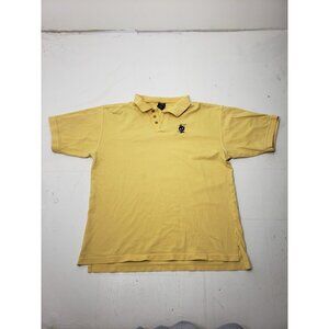 Vtg Warner Bros. Studio Yellow Polo Shirt W/Embroidered Marvin The Martian Sz Lg